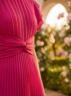 Seraphina | Elegante Abito Maxi Plissettato con Vita Annodata