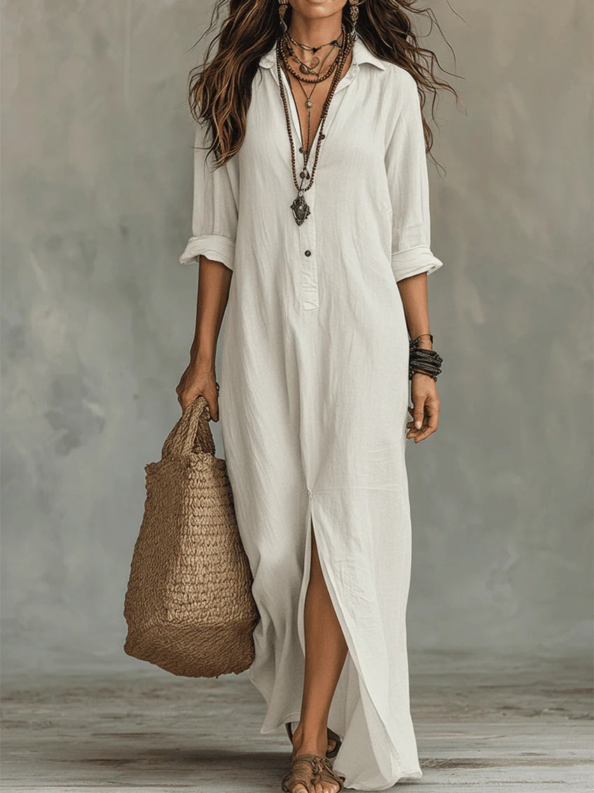 SOL | Vestido largo de corte sencillo y favorecedor. Ropa versátil para el día a día