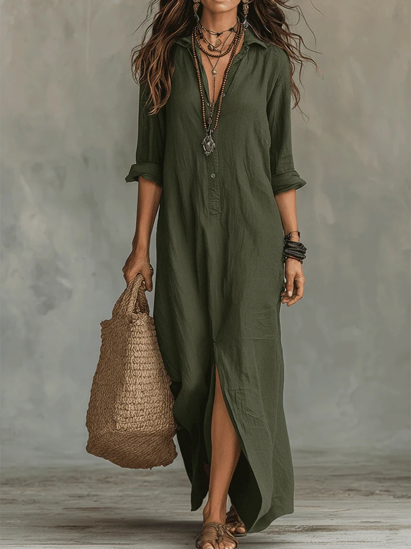 SOL | Vestido largo de corte sencillo y favorecedor. Ropa versátil para el día a día
