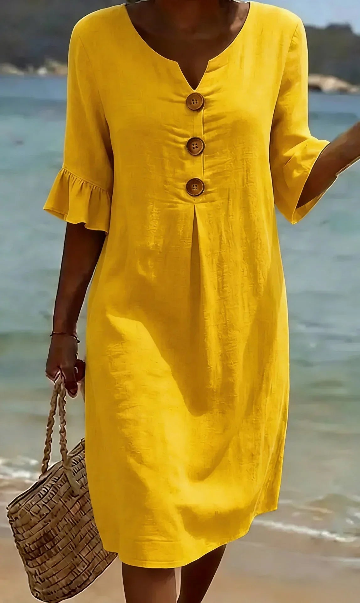 Marina | Vestido de manga larga con textura