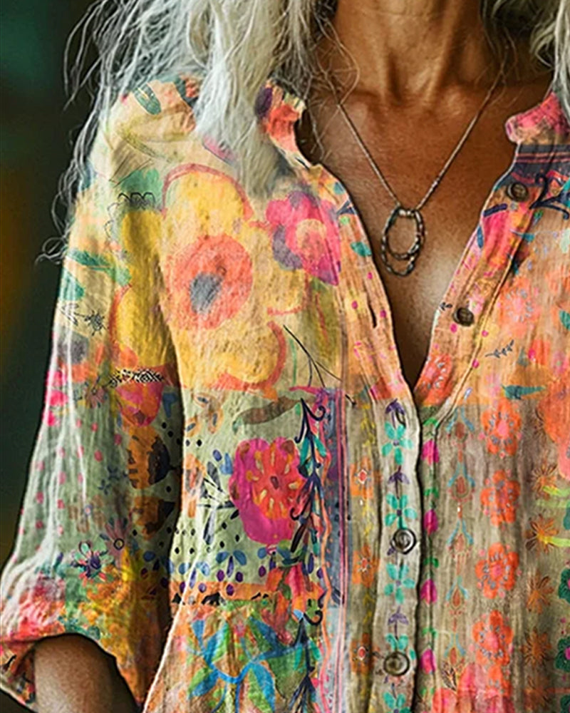 Alma | Camisa artística con estampado floral