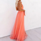 Ginevra | Abito Maxi Luce Corallo