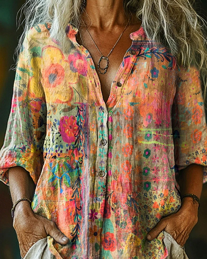 Alma | Camisa artística con estampado floral