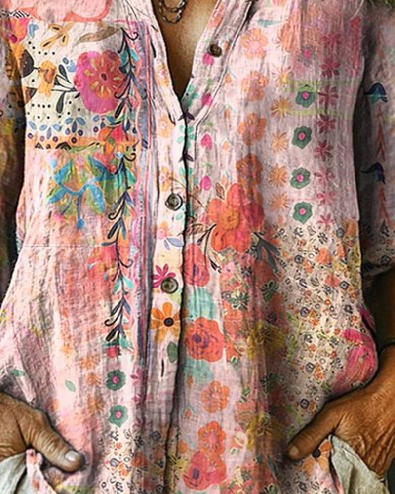 Alma | Camisa artística con estampado floral