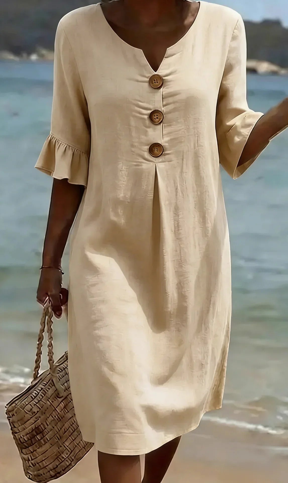 Marina | Vestido de manga larga con textura