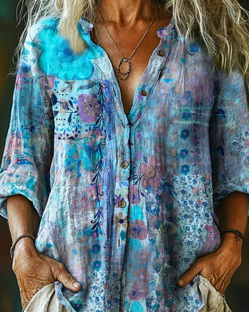 Alma | Camisa artística con estampado floral