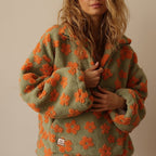 Fiorenza | Maglione Oversize in Pile a Fantasia Floreale