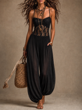 Ravenna | Tuta halter con pizzo fluido