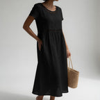 Tosca | Vestito midi 100% cotone ricamato dolce femminilità