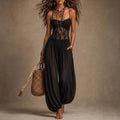 Ravenna | Tuta halter con pizzo fluido