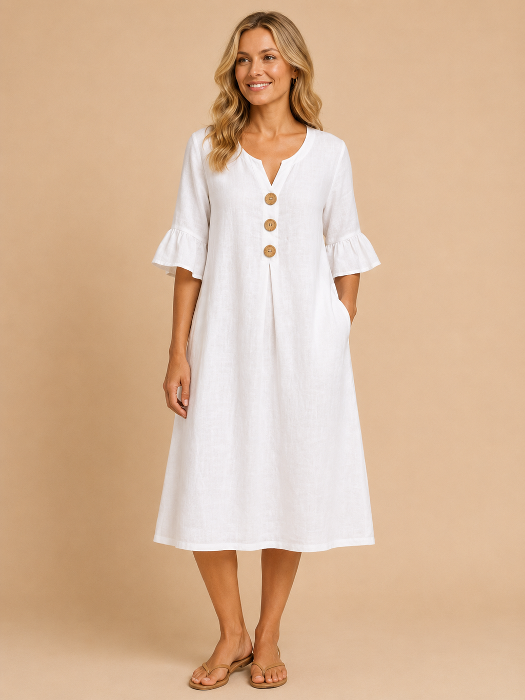 Marina | Robe longue texturée à manches