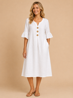 Marina | Robe longue texturée à manches