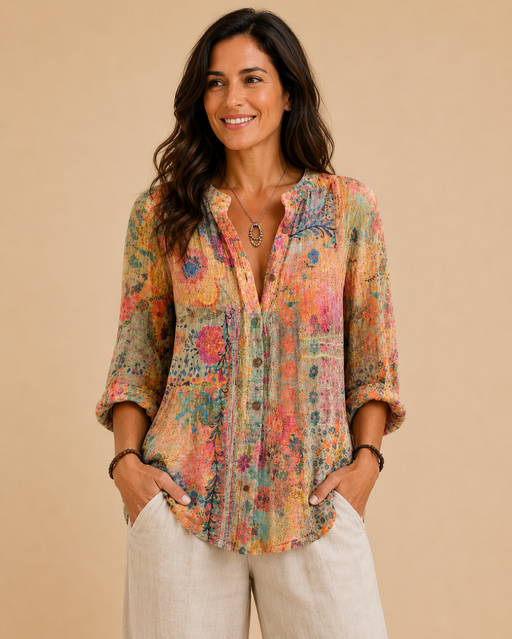 Alma | Chemise artistique à imprimé floral
