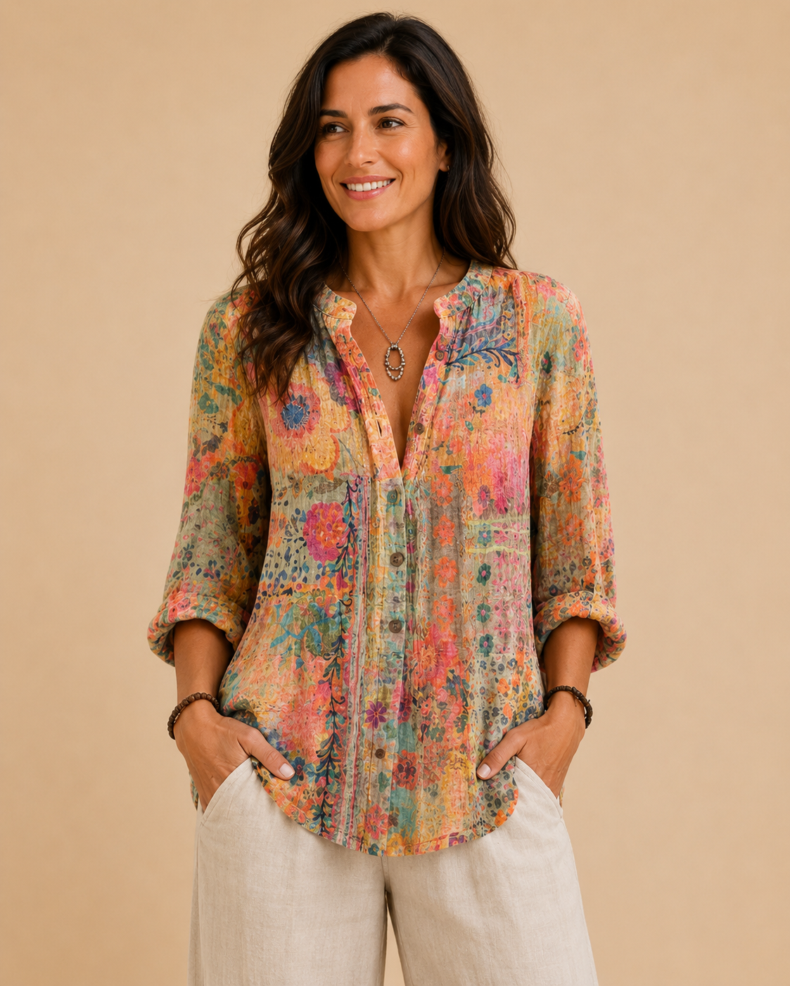 Alma | Chemise artistique à imprimé floral