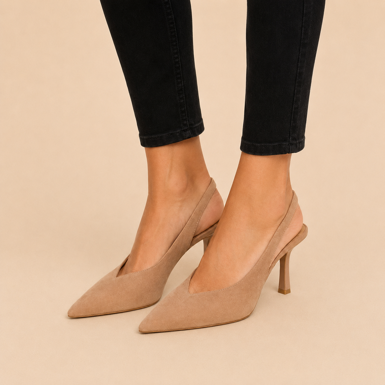 Marlene | Zapatos de tacón bajo en color beige
