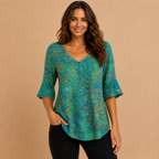 Belen | Blouse ample et élégante à imprimé raffiné
