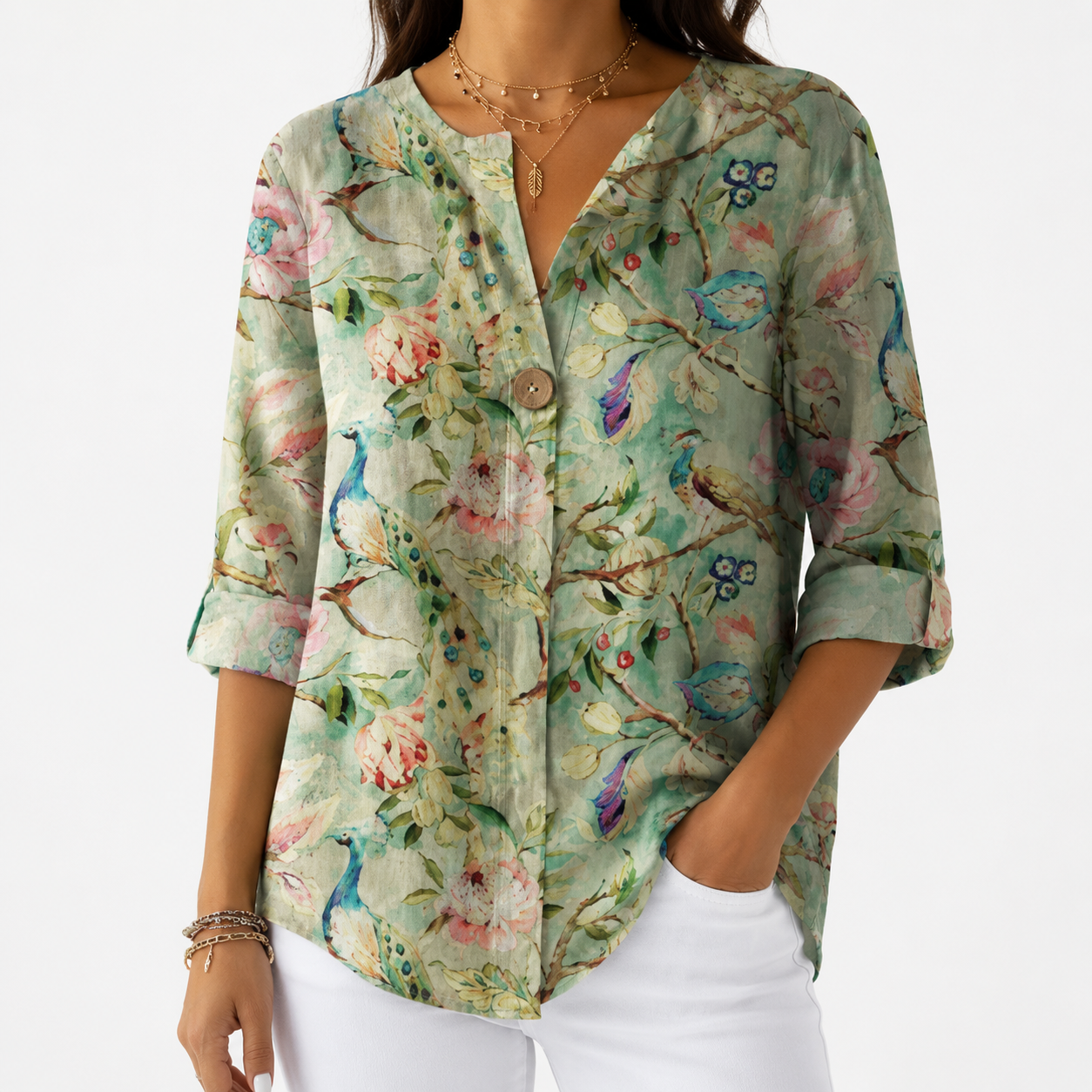 Camila | Blusa femenina ligera con estampado floral