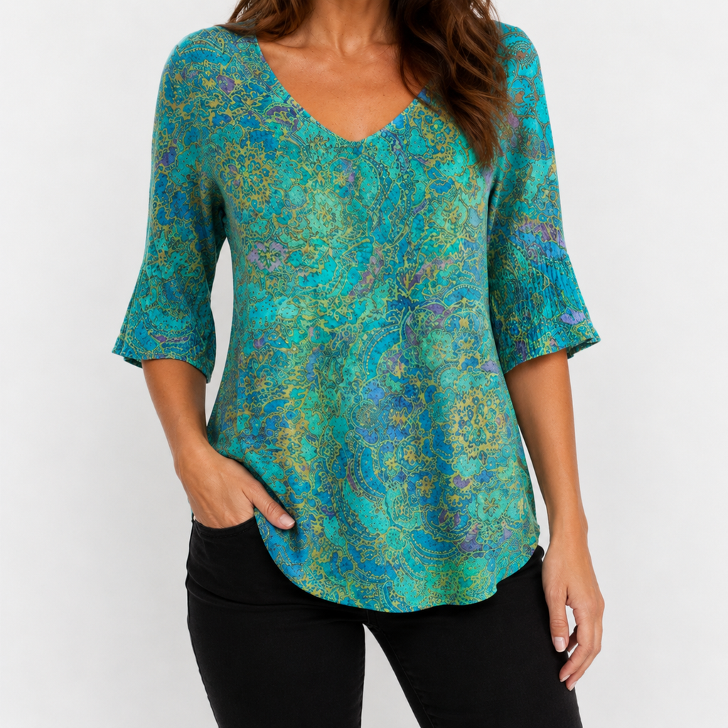 Belen | Blusa holgada y elegante con un estampado refinado