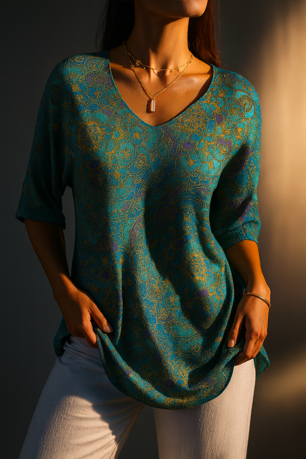 Belen | Blusa holgada y elegante con un estampado refinado