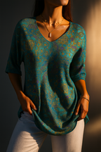 Belen | Blouse ample et élégante à imprimé raffiné