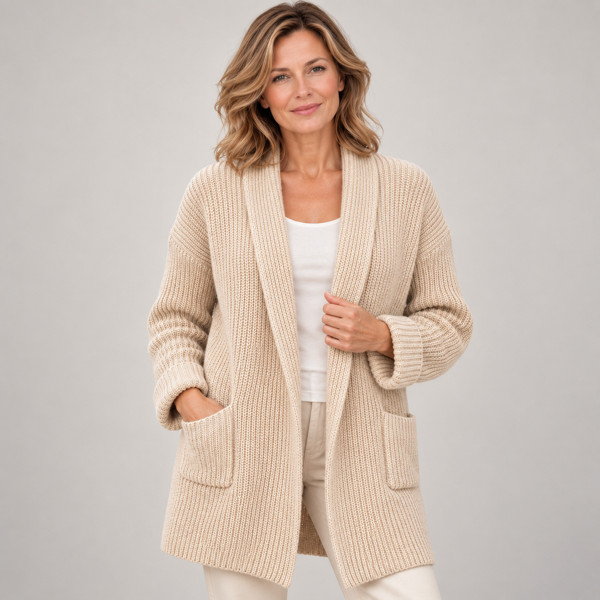 Cardigan en Maille avec Poches