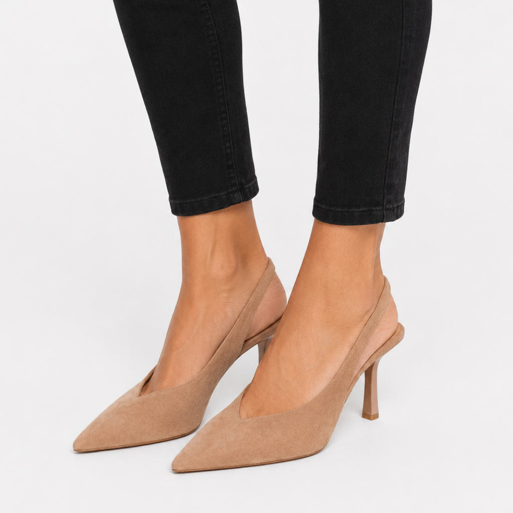 Marlene | Zapatos de tacón bajo en color beige