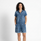 Paola | Tuta di jeans con bottoni frontali
