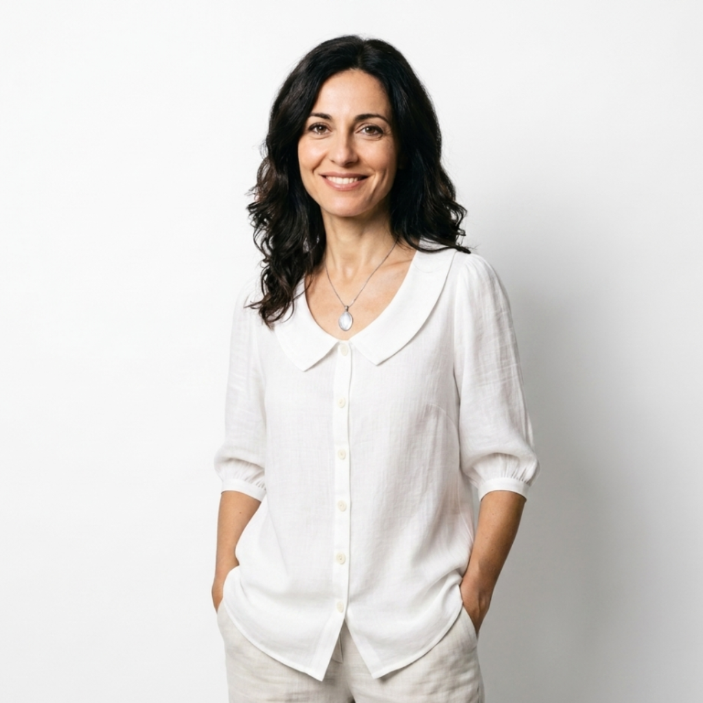 Alexia | Blusa elegante in cotone leggero con scollo rotondo