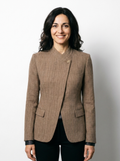 Martina | Blazer asimmetrico a quadri color tortora