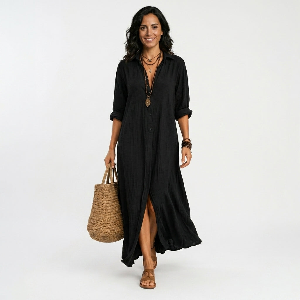 SOL | Vestido largo de corte sencillo y favorecedor. Ropa versátil para el día a día