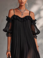 Aida | Abito Lungo in Chiffon con Scollo a V