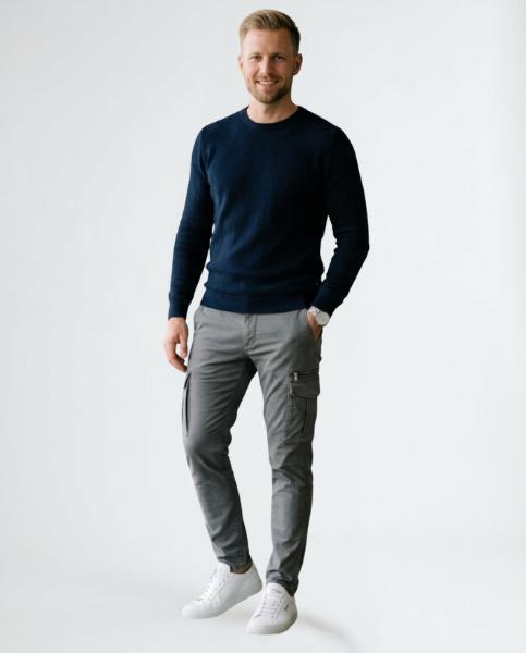 Ricardo | Pantalones cargo elásticos de primera calidad para hombre