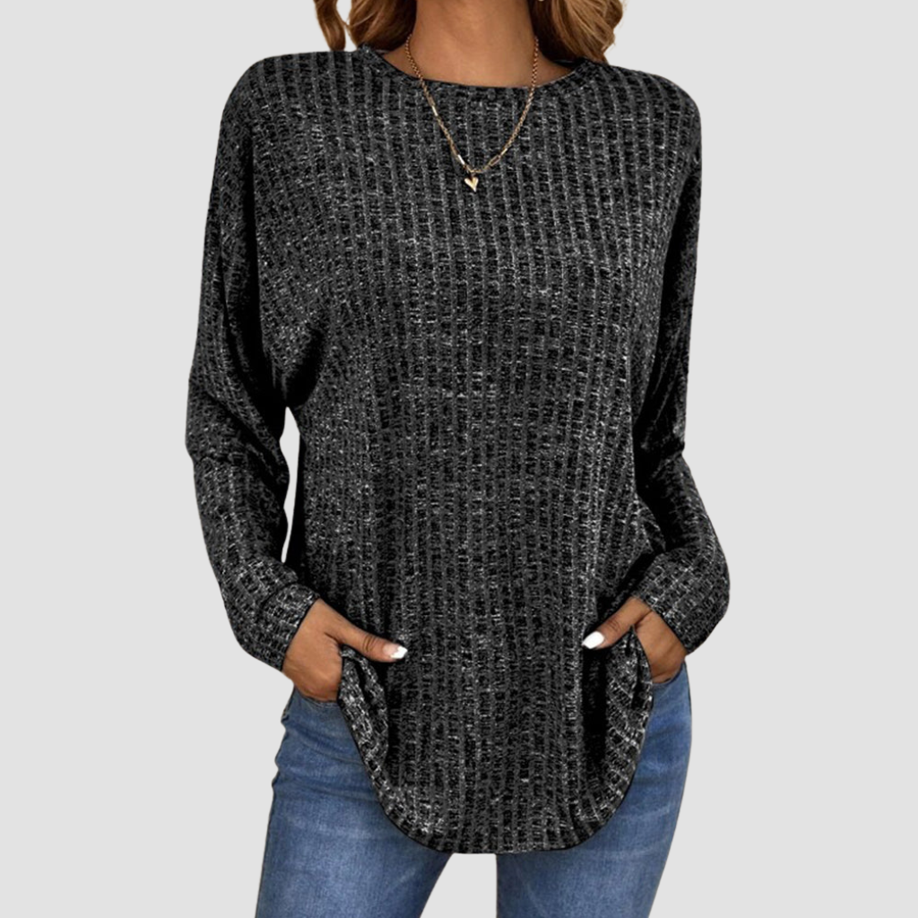 Langer Strukturierter Pullover