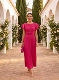 Seraphina | Elegante Abito Maxi Plissettato con Vita Annodata