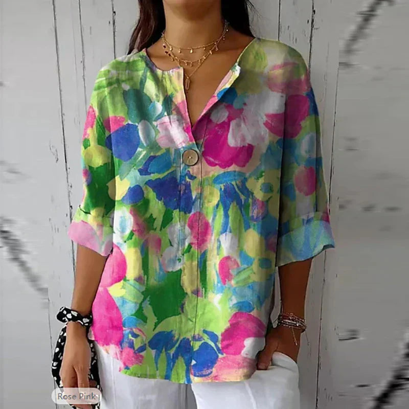 Camila | Blusa femenina ligera con estampado floral