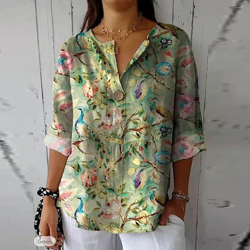 Camila | Blusa femenina ligera con estampado floral