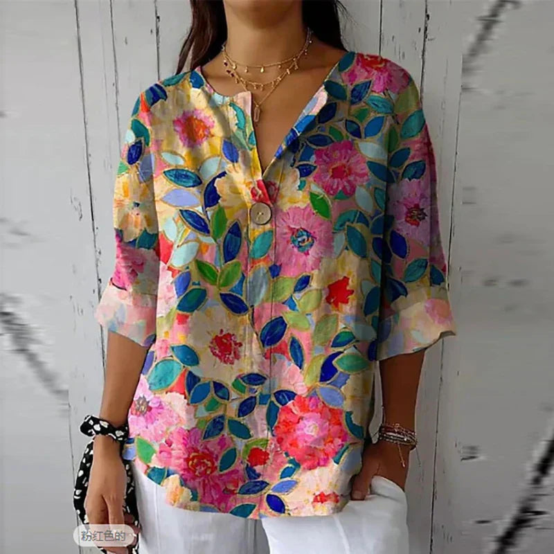 Camila | Blusa femenina ligera con estampado floral