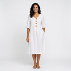 Marina | Robe longue texturée à manches