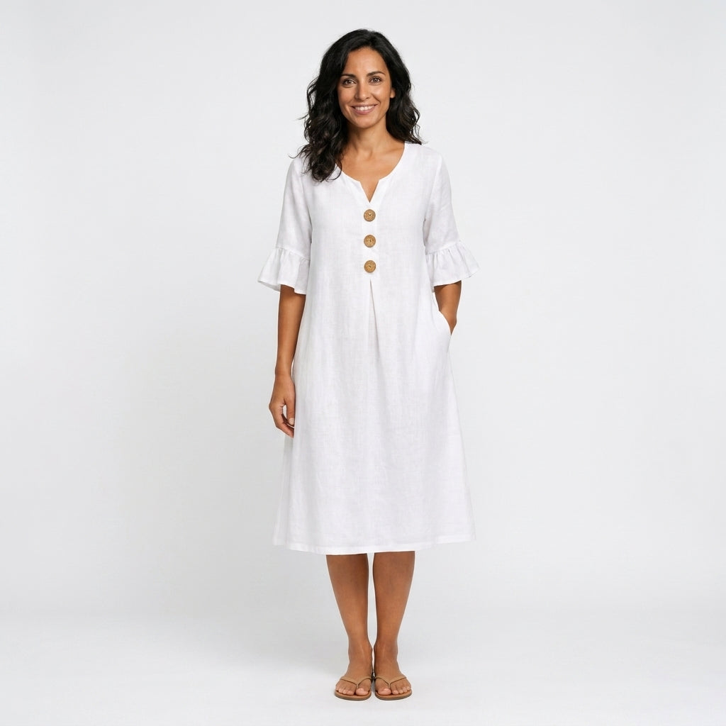 Marina | Vestido de manga larga con textura