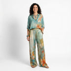 Mirella | Elegante completo con stampa floreale e pantaloni ampi