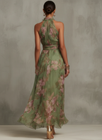 Livia | Abito Maxi Halter Floreale Elegante