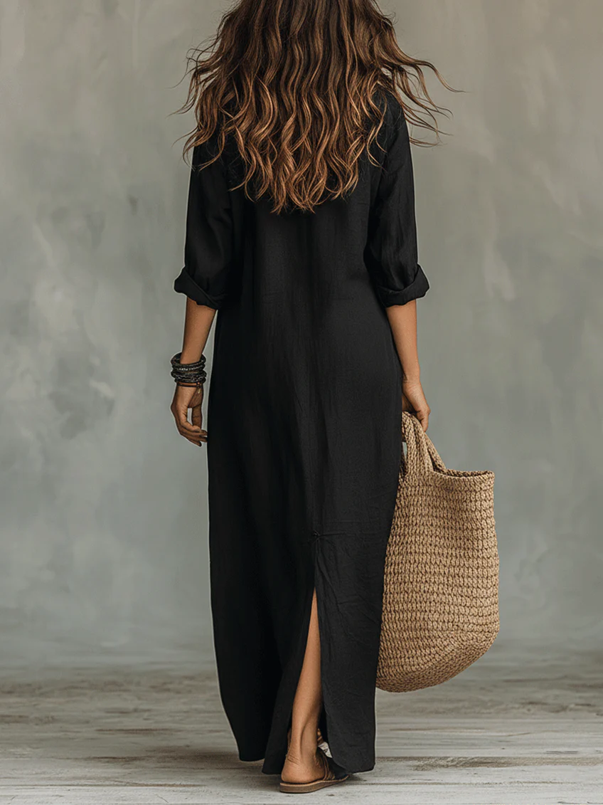 SOL | Vestido largo de corte sencillo y favorecedor. Ropa versátil para el día a día