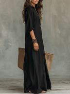 SOLEIL | Robe longue à la coupe simple et flatteuse. Un vêtement polyvalent pour le quotidien