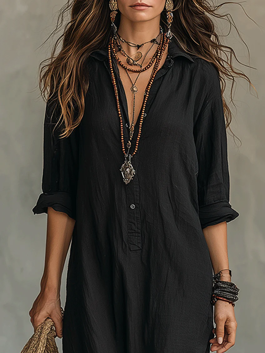SOL | Vestido largo de corte sencillo y favorecedor. Ropa versátil para el día a día