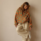 Fiorenza | Maglione Oversize in Pile a Fantasia Floreale