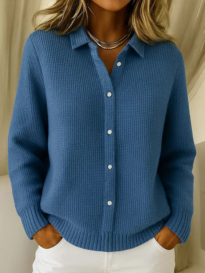 Ludovica | Cárdigan de punto con cuello camisero y botonadura delantera