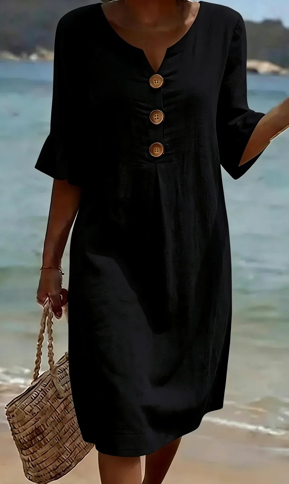 Marina | Vestido de manga larga con textura