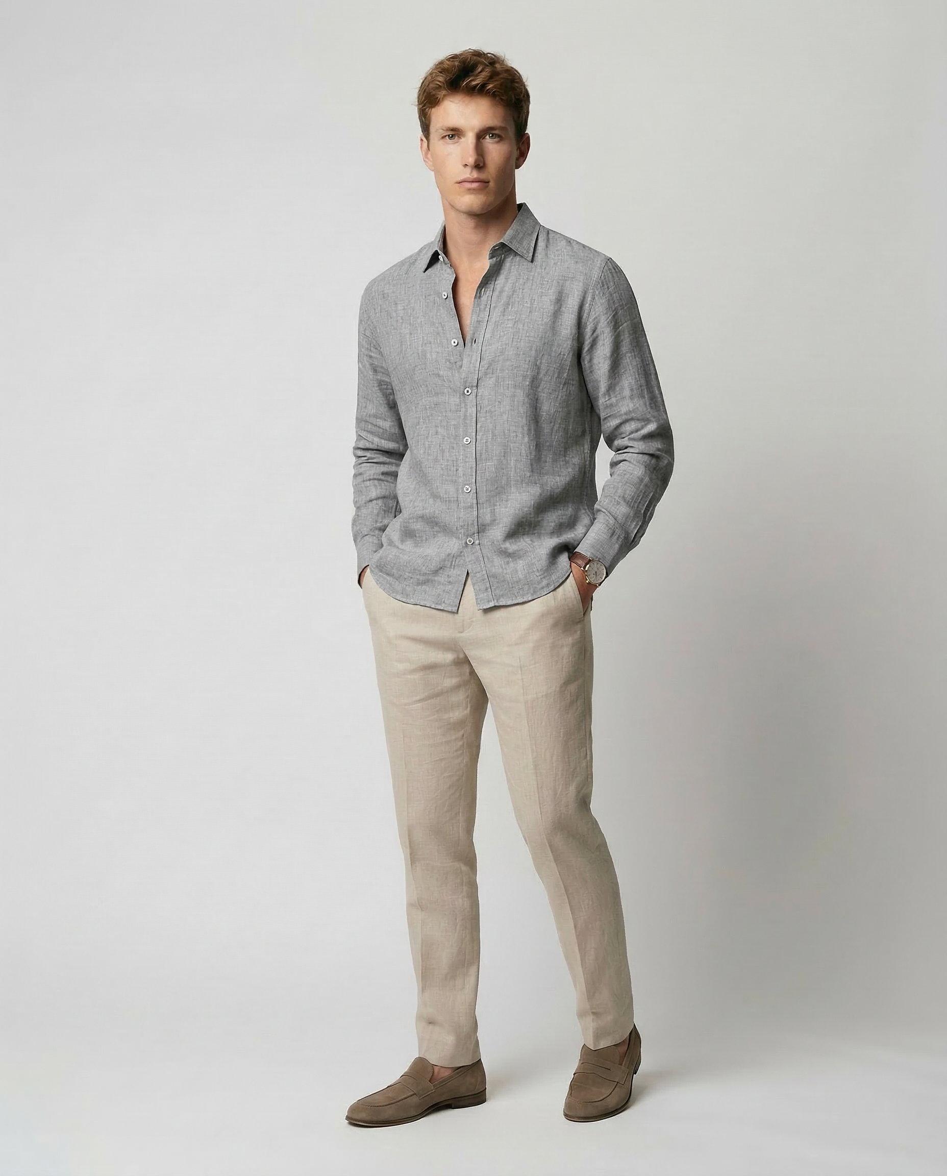 Camisa casual de lino