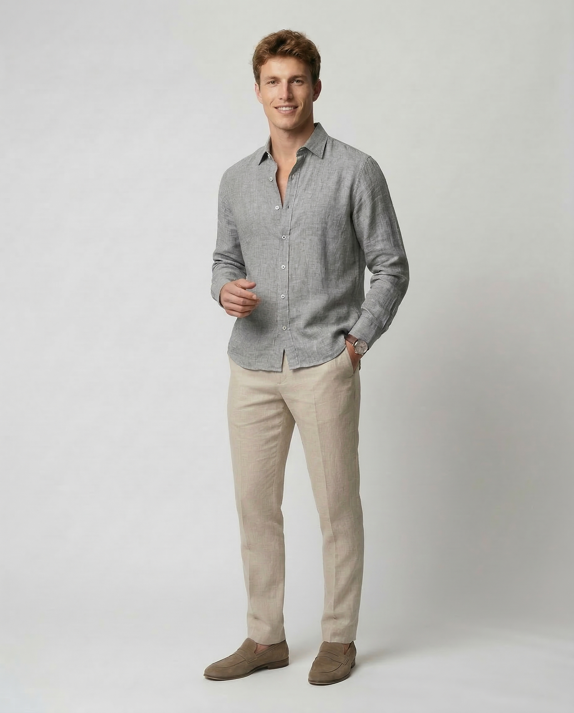 Camisa casual de lino