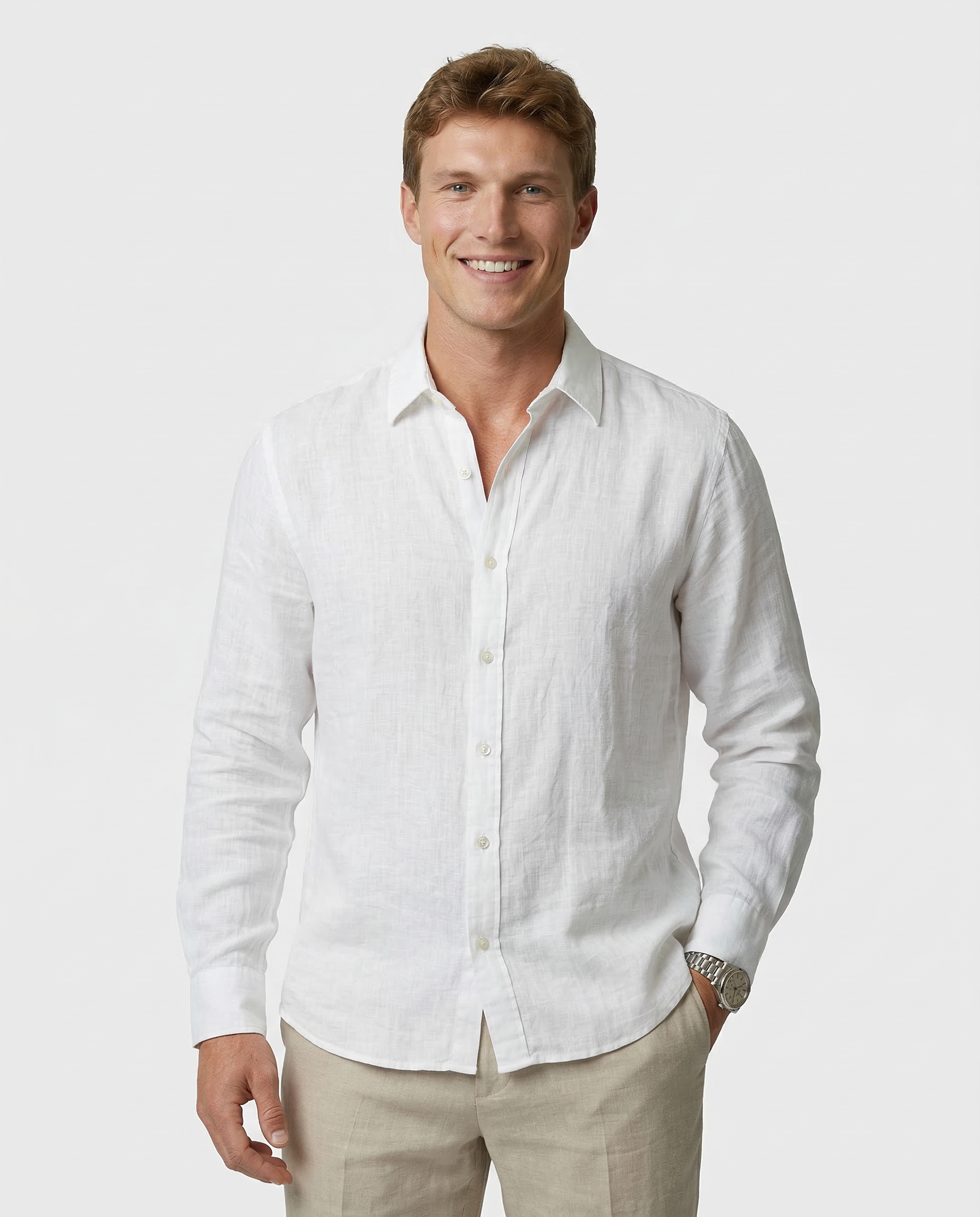 Camisa casual de lino